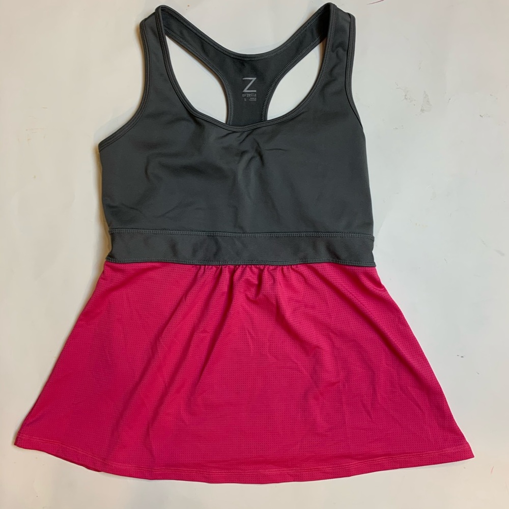 Z by Zella Pink Gray Racerback Tank Small